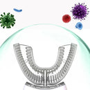 Escova de Dentes Elétrica Automática 360° em Formato U com Luz de Clareamento Fria