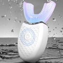 Escova de Dentes Elétrica Automática 360° em Formato U com Luz de Clareamento Fria